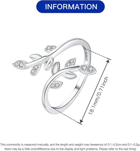 خاتم من الفضة الإسترليني عيار 925 من CYCUFF للنساء والفتيات المراهقات، خاتم مفتوح قابل للتعديل هدية للنساء والفتيات in Kuwait