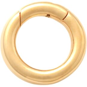 ANYGOLDS 14K Solid Gold Round Spring Clasp Connector - Heavy Duty Charm Enhancer for Necklace & Bracelet - Jewelry Link for Multiple Pendants - Secure Pendant Extender for Women - Sold as Single in Saudi Arabia