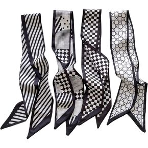 4/40 Pcs Hair Scarf for Women, 35"x2.36" Lightweight Silk Headband, Purse & Bag Scarves Gift Collection in Kuwait