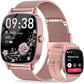 Smart Watch for Women, Answer/Make Call,1.85'' Ultra-Clear Screen Fitness Tracker with Heart Rate/Sleep/SpO2 Monitor,Smartwatch for iPhone/Samsung/Android,120+ Sport Modes,IP68 Waterproof with 2 Bands in Saudi Arabia