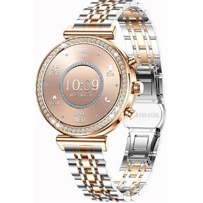 Smart Watches for Women Fitness Tracker with Diamonds Multi-Sport Modes Heart Rate Monitor Sleep Monitoring Bluetooth Calls Female Helath 1.27" Dainty Smartwatch for Android iOS in Kuwait
