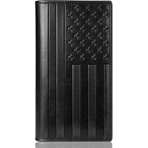 Espera USA Flag Themed Genuine Leather Checkbook Cover for Men and Women, Check Book Covers for Personal Checkbook with Elastic Band in Saudi Arabia