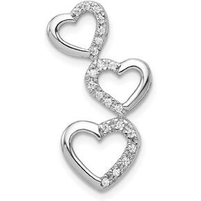 Charm Pendant 14K White Gold Diamond Round 1 10Ct. Triple Heart Chain Slide in Saudi Arabia