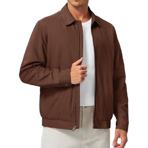سترة قطنية كاجوال للرجال من TBMPOY خفيفة الوزن بسحاب كامل من القماش سترات واقية من الرياح للعمل مع 3 جيوب in Saudi Arabia
