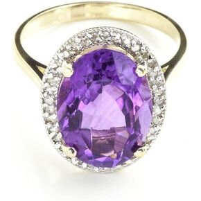 Galaxy Gold GG 14K Solid Gold, Natural Amethyst and Diamond Ring for Women - Fine Jewelry for Women in Saudi Arabia