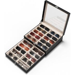NEWLOOP 20 Slots Sunglass Organizer for Women Men Sunglasses Storage Box for Multiple Pairs of Eyeglass Holder Display Case in Saudi Arabia