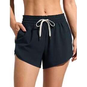 CRZ YOGA Relaxed Fit Dolphin Board Shorts for Women 3.5" - High Waisted Swim Beach Bathing Trunks Bottoms with Liner in Kuwait