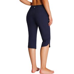 Women's 18" Swim Capris Pants Modest Swimsuits for Ladies Long Swim Shorts with Pockets UPF50+ Lightweight in Kuwait
