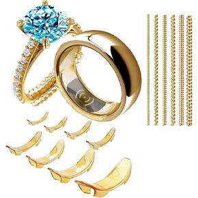 Ring Sizers for Loose Rings, 14-PCS 2-in-1 Thin Band Ring Tightener Kit, Invisible Clips Guards and Coils Adjuster, Spacer Inserts to Stop Ring Spinning, Resize 0.5-1.5 in Saudi Arabia