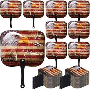 Novabright 50 Pcs Patriotic 250th Anniversary Handheld Fans Bulk 4th of July Red White and Blue Double Sided Plastic God Bless America Hand Fans Independence Day Favors for Party Patriotic Decoration in Saudi Arabia