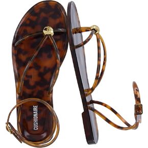 CUSHIONAIRE Vita Jelly Sandals for Women, Casual Lightweight Womens Strappy Sandals with Adjustable Buckle Strap and Gold Hardware Accent in Kuwait