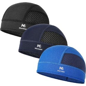 MELASA 3Pcs Breathable Mesh Skull Cap for Men Women, Cooling Helmet Liner, Lightweight Quick-Dry Beanie Cycling Hard Hat in Saudi Arabia