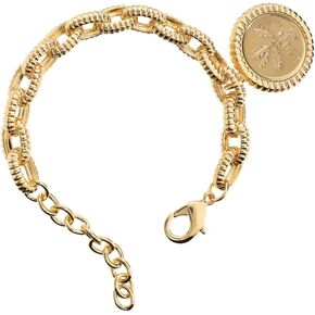 etrusca GIOIELLI 18k Gold Plated Bracelet for Women with Coin – Oval Link Bracelet – Women's Jewelry Made in Italy – Elegant Gift for Birthdays, Anniversaries, Women's Day, Mother's Day in Saudi Arabia