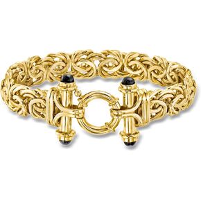 Ross-Simons 14kt Yellow Gold-Plated Byzantine Bracelet With Onyx in Saudi Arabia