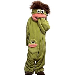 Silly Onesie Funny Frog Onesie Plush Fleece Hooded One Piece Pajamas, Cozy Home Loungewear (No Shoes Included) in Saudi Arabia