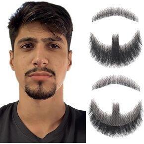 لحية مزيفة، شعر وجه صناعي غير مرئي للرجال، مثالي للهالوين، والحفلات التنكرية، وأزياء المسرح. in Kuwait