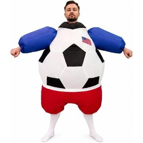 Inflatable Soccer Costume for Adults, Funny Costume with Free Knee High Soccer Socks, Giant Outfit for Halloween, Soccer Parties, Sporting Events, Game Day and Parades in Saudi Arabia