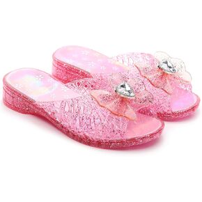 Girls Jelly Sandals Slides Frozen Inspired Elsa Flats Princess Dress Shoes Toddler Slippers Snow Queen Jellies Birthday Costumes Slip On in Saudi Arabia