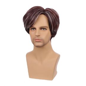Boys Orange Wig Kid Short Orange Straight Wig with Bangs Synthetic Wigs Cosplay Hair Wigs in Saudi Arabia