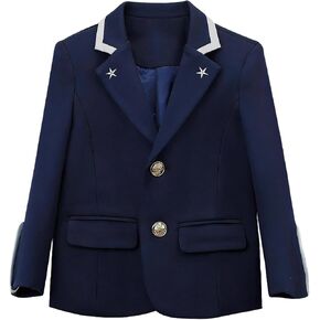 Boys Girls Classic Lapel Blazer 2-12Y Kids Solid Suit Jacket British Preppy Style Back to School Uniform Coat in Saudi Arabia