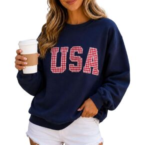 USA Sweatshirt, Women's 4th of July Crewneck, Navy Independence Day Sweater, Memorial Day Pullover in Saudi Arabia