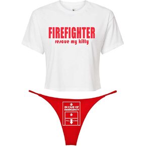 Fire Fighter Costume For Women Cosplay Thong and Crop Set in Kuwait