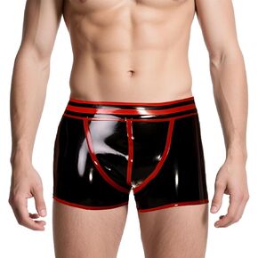 IOKUKI Latex Rubber Boxer Shorts Men,Latex Stretch Shorts Handmade Panties for Cosplay Theme Party in Saudi Arabia