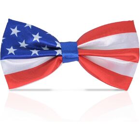 Men's American Flag Bow Tie, Adjustable USA Patriotic Bow Tie Necktie for Boy & Girl, American Flag 4th of July Bow Ties Unisex Pet Accessories in Saudi Arabia