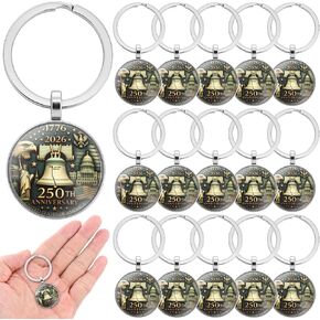 50 Pcs 250th Anniversary Keychain Bulk Liberty Bell Statue Patriotic Keychains Independence Day Gift in Saudi Arabia