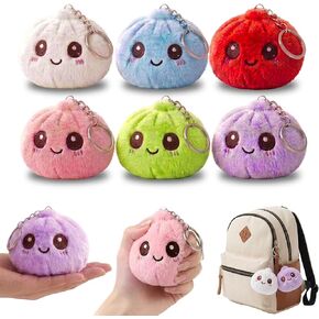 6 Pack Cute Plush Dumpling Keychain - Dumpling Stuffed Toy Keyring for Bag, Backpack - Kawaii Mini Plushie Gift for Kids, Teens - Halloween Trick or Treat Party Favors in Saudi Arabia