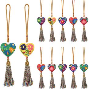 HunnmingRe 12 Pcs Mexican Keychain Fiesta Party Return Favors Colorful Artisan Boho Bag Charm Pom Pom with Tassel Key Chain for Cinco De Mayo Birthday Party Supplies Purse Backpack Decor Summer Gifts in Kuwait