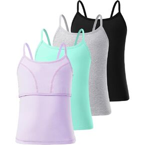 Ullnoy Training Bras for Teens Girls Breathable Undershirts Size 6-12 Girls Camisole Undershirts with Shelf Bras Tank Top in Saudi Arabia