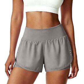Womens Athletic Shorts with Pockets Lightweight Underneath Liner High Waisted Gym Yoga Workout Running Shorts in Saudi Arabia