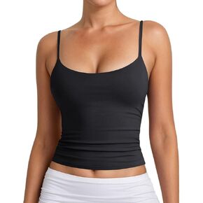 Womens Spaghetti Strap Tank Top Summer Y2k 2 Pack Double Lined Scoop Neck Basic Tank Tops Cami Sleeveless Tops in Saudi Arabia