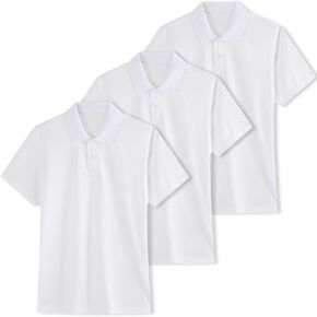 3 Pack Boys Polo Shirts Youth Kids Mesh Quick Dry Short Sleeve Collared Golf Shirt School Uniform Shirts 5-16Y in Saudi Arabia