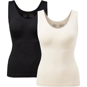 ATTLADY Womens Tummy Control Shapewear Tank Cami, 2 Pack Body Shaper Camisole, Compression Tank Top for Daily Wear & Layering in Saudi Arabia