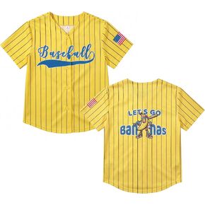 Kids Funny Fruit Baseball Jersey American Flag V-Neck Button Down Shirt for Girls Game Day Summer Sports Tee in Saudi Arabia