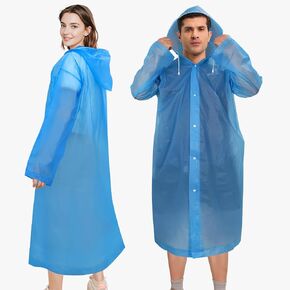 Rain Ponchos for Adults Reusable (2 Pack), Waterproof EVA Raincoats with Hood & Drawstring for Women & Men in Saudi Arabia