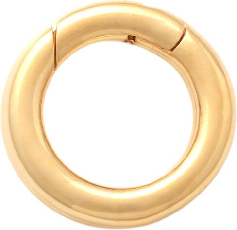 ANYGOLDS 14K Solid Gold Round Spring Clasp Connector - Heavy Duty Charm Enhancer for Necklace & Bracelet - Jewelry Link for Multiple Pendants - Secure Pendant Extender for Women - Sold as Single in Kuwait