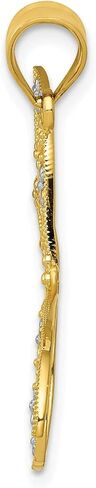 Core Gold 14k w/Rhodium Filigree Dragonfly Pendant in Saudi Arabia
