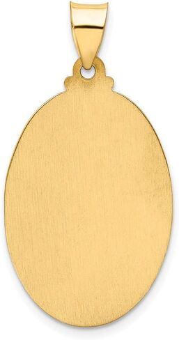 14k Yellow Gold Hollow Polished and Satin St. Christopher Medal Charm Pendant in Saudi Arabia