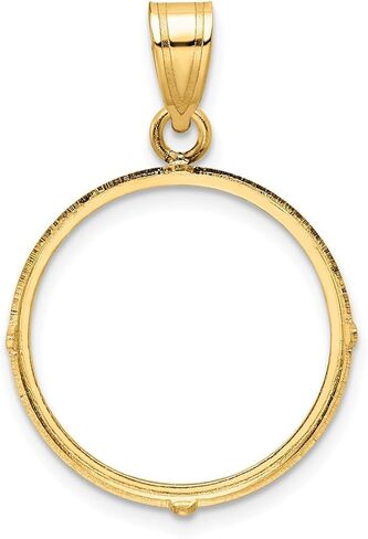 14k Polished 19.0mm Prong Coin Bezel Pendant, Yellow in Kuwait