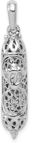 14K الذهب الأبيض Mezuzah شين قلادة سحر المجوهرات in Kuwait