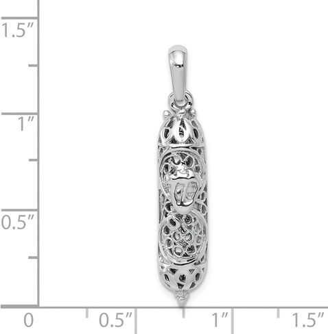 14K الذهب الأبيض Mezuzah شين قلادة سحر المجوهرات in Kuwait