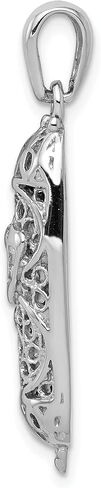 14K الذهب الأبيض Mezuzah شين قلادة سحر المجوهرات in Kuwait