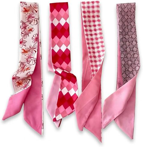 4/40 Pcs Hair Scarf for Women, 35"x2.36" Lightweight Silk Headband, Purse & Bag Scarves Gift Collection in Kuwait