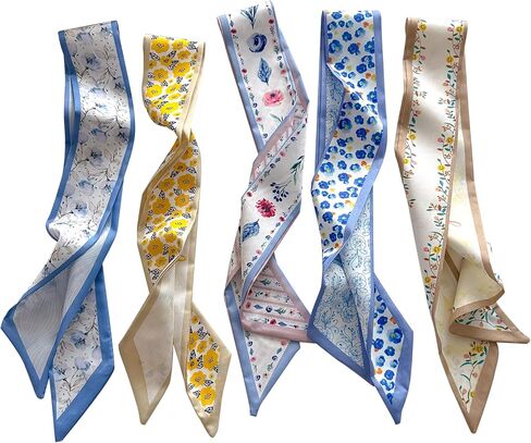 4/40 Pcs Hair Scarf for Women, 35"x2.36" Lightweight Silk Headband, Purse & Bag Scarves Gift Collection in Kuwait