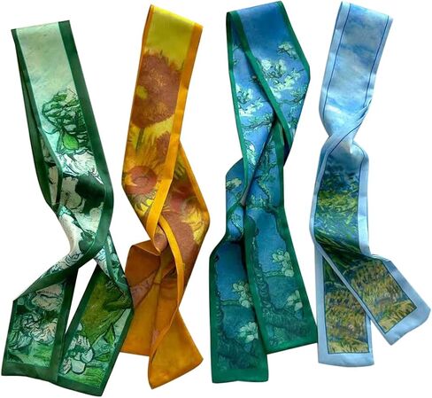 4/40 Pcs Hair Scarf for Women, 35"x2.36" Lightweight Silk Headband, Purse & Bag Scarves Gift Collection in Kuwait