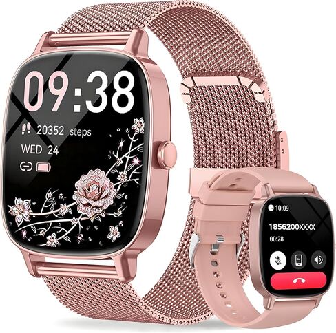 Smart Watch for Women, Answer/Make Call,1.85'' Ultra-Clear Screen Fitness Tracker with Heart Rate/Sleep/SpO2 Monitor,Smartwatch for iPhone/Samsung/Android,120+ Sport Modes,IP68 Waterproof with 2 Bands in Saudi Arabia