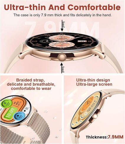 Smart Watches for Women, 1.43" AMOLED Display Fitness Tracker with Bluetooth Make/Answer Call, Heart Rate/Female Cycle/Sleep Monitor, 100+ Sports Modes, IP67 Waterproof for Android/iPhone in Saudi Arabia